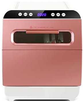 ERICAT Mini Countertop Dishwasher, Table Top Dishwasher with LED Touch Screen, 360-degree All-round Washing and 72°C High Temperature Cleaning, 10-90 Minutes Washing Time, for Kitchenettes, Dorms