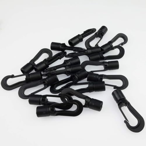 20 Easy Fit Shock Cord End Hook use with 5 or 6mm cord