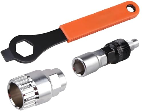 DOETYD 16mm Wrench Spanner Set with Crank Removal Tool, Professional Bottom Bracket Removal Tool Kit, Durable Crank Puller Bicycle Repair Accessory for MTB Road Bike Square Taper Crankset