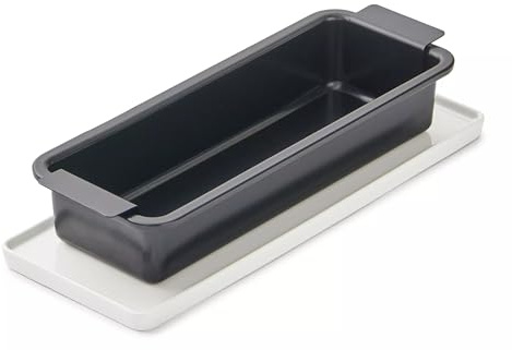 Betty Bossi Premium Backform für Schnitten und Würfel, Metall mit Antihaftbeschichtung, 30x10x6 cm, mit Hebeboden und Porzellanplatte, PFAS-frei, Spülmaschinengeeignet