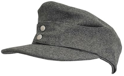 CDJBHW Deutsche Bergmütze Grau M43 Replik WWII German Mountain Cap Grey Gebirgsjäger Feldmütze