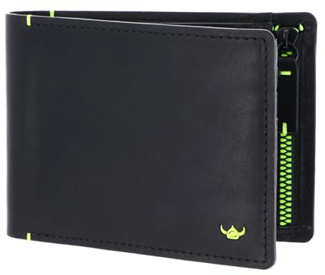 Golden Head Leder Geldbörse Neon RFID Protect Scheintasche mit RV-Münzfach 1139 Schwarz
