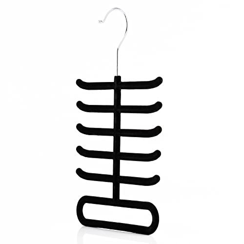 Hangerworld - Portacravatte e Portacinture Vellutato, Antiscivolo e Salvaspazio, 16 cm x 28 cm x 8 mm