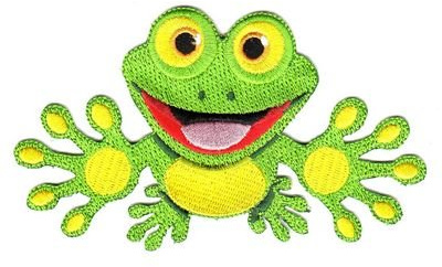 FahnenMax Aufnäher Patch Frosch 12 x 7 cm