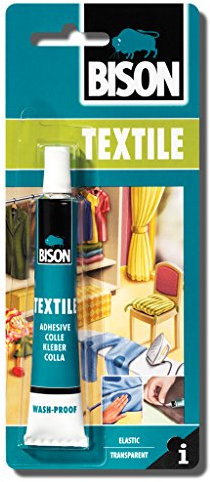 Bison 12 x 6305310 Textile Fabric Material Jute Felt & Coir Adhesive Glue 25ml. Wash iron proof. Dries Clear.