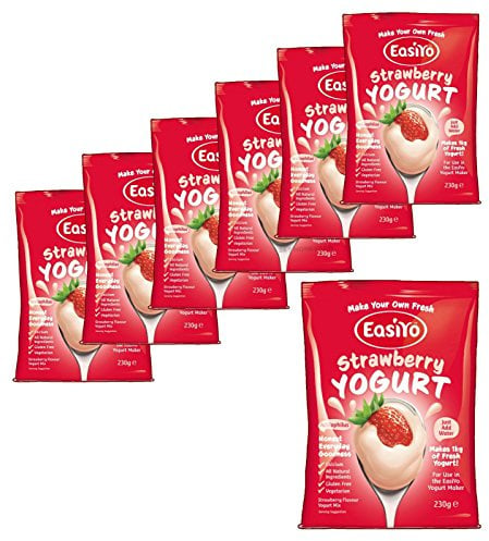 7x EasiYo Sweet Strawberry Yogurt Base Use with EasiYo Yoghurt Maker