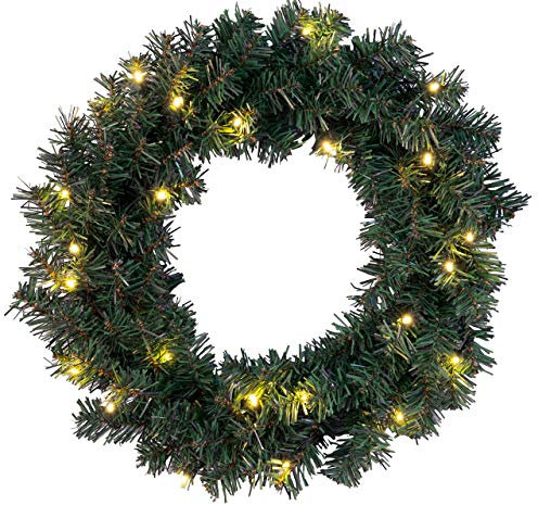 Star LED-Tannenkranz Alaska, beleuchtet, Durchmesser 50 cm, 24 warmweiß LED outdoor, Trafo Karton 612-41