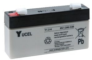 BATTERY, LEAD ACID 6V 1.2AH, YUCEL BPSCA Y1.2-6 - BT05630 By YUASA