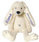 Elefantasie Stofftier Hase mit Namen und Geburtsdatum personalisiert Geschenk 40cm weiß Aufdruck blau