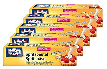 Toppits Spritz-Beutel für kreatives Verzieren undDekorieren (5er Pack)