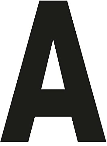 Merriway BH04438 (4 Pcs) Black Vinyl Stick-On Wheelie Bin Post Box Crate Dust Bin Letters 50mm (2 Inch) Letter A - Pack of 4 Pieces