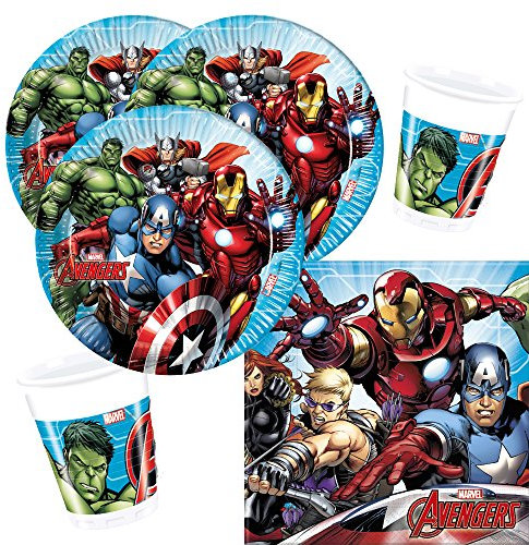 Procos Marvel Mighty Avengers 36 Piece Party Set - Plates Cups Napkins for 8 Children