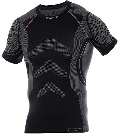 Brubeck TS-BRUPRO_BSXXL Protect Thermoactive Thermoaktives T-Shirt, Schwarz-Grau, XXL Größe