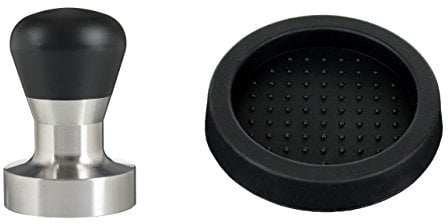 scarlet espresso | Tamper »Passion« für Barista; mit ergonomischem PVC- oder Edelholzgriff nach Wahl und Präzisions-Edelstahlbasis (Set 51 mm & Tamperablage)