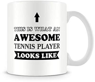 Behind The Glass - Awesome Tennis Player - Printed Sport Mug - Great Gift/Present Idea, Ceramic, 11fl.oz.