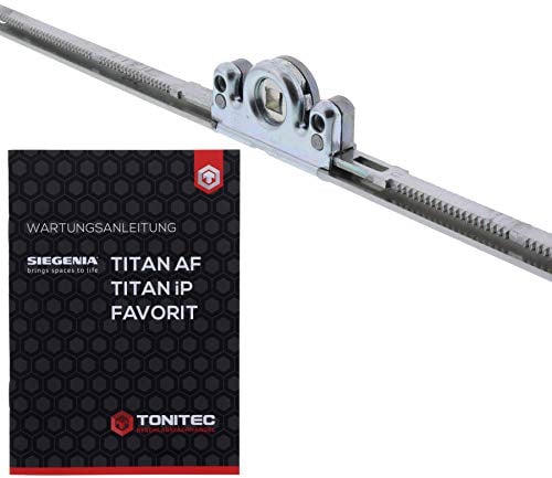 Siegenia Fenstergetriebe Fensterbeschlag Getriebe 3 Größe 1 (FFH 601-1100 mm) + ToniTec Wartungsanleitung für TITAN AF, TITAL IP, FAVORIT Fensterbeschläge