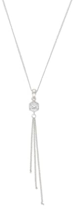 Amor Kette mit Anhänger 925 Sterling Silber Damen Halsschmuck, mit Zirkonia synth., 42+3 cm, Silber, Kommt in Schmuck Geschenk Box, 2026027