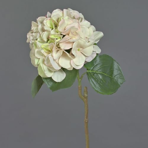 artplants.de Künstliche Blume Hortensie CHIDORI, Creme - rosa, 60cm, Ø 20cm