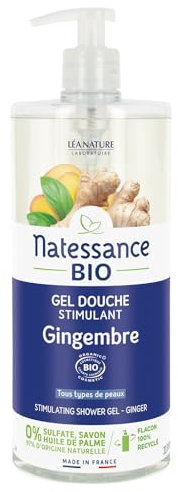 Natessance gel douche stimulant gingembre bio 1L