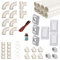 Zentralstaubsauger Einbau-Set für 3 Saugdosen mit Rohren, Fittings und Co. - DIY-Montageset für Staubsaugeranlage - Saugdose Nordamerika (Hayden) rechteckig