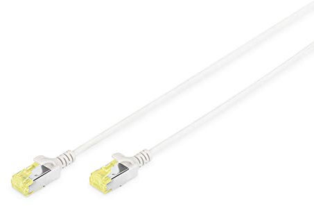 DIGITUS LAN Kabel Cat 6A - 2m - Slim - RJ45 Netzwerkkabel - U/FTP Geschirmt - Kompatibel zu Cat-6 - Grau