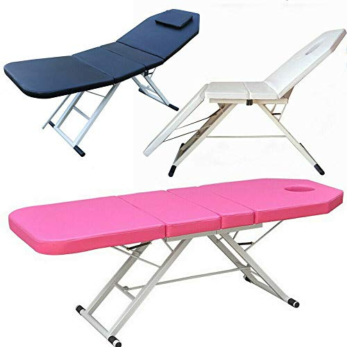 Table de massage portable pliable en 3 parties - Résistante à l'huile et à l'eau - Trois couleurs (rose)