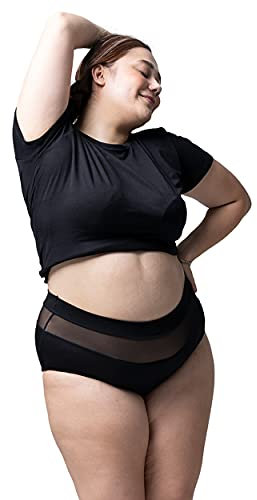 Goat Union Unterwäsche für die Nacht für Frauen – saugfähige Periode Panties Heavy Flow, Schwarz, schwer, 2 Stück, M