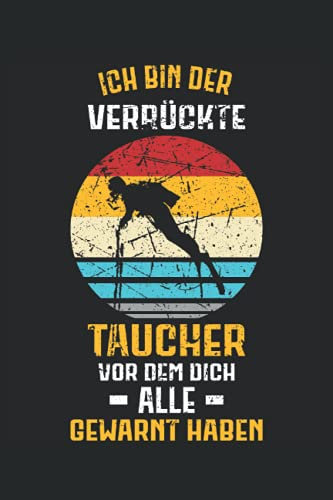 Taucher Tauchen Scuba Meer Freitauchen Ozean lustig Notizbuch
