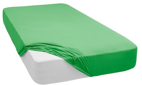 Spannbettlaken Jersey Spannbetttuch 100% Baumwolle Bettlaken Spannbettuch Laken 28 Farben, Größe:70 x 140 cm, Farbe:Apfelgrün