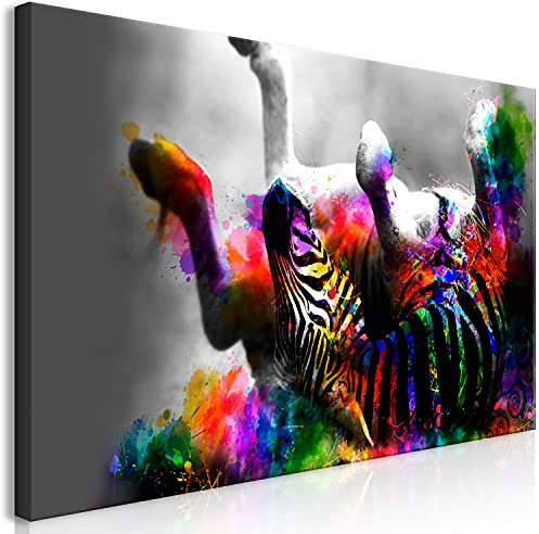murando Wandbild Mega XXXL Tiere Einteiliger XXL-Format Kunstdruck zur Selbstmontage Leinwandbilder moderne Bilder DIY Wanddekoration Wohnung Deko Zebra Farbflecken Abstrakt