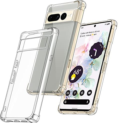 ivoler Klar Silikon Hülle für Google Pixel 7 Pro mit Stoßfest Schutzecken, Dünne Weiche Transparent Schutzhülle Flexible TPU Durchsichtige Handyhülle Kratzfest Case Cover