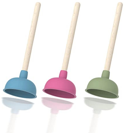 EISL Pömpel-Set bunt, Made in Germany, farbige Saugglocke für verstopfte Toilette, Abfluss, WC-Pümpel zur chemielosen Reinigung, Abflussreiniger bei Verstopfungen