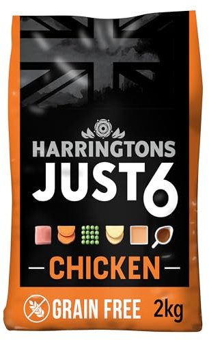 Harringtons Just 6 Complete Dry Adult Dog Food Chicken 2kg (Pack of 4) | With Added Fresh Baked Bites - Made with Over 50% Meat - Just 6 Simple Ingredients - Grain Free for Sensitive Tummies