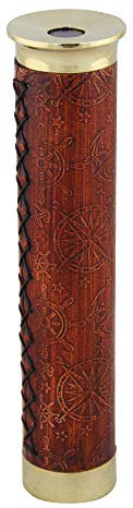 Sea-Club Kaleidoskop Maritime Deko Messing/Leder 4x17cm Ø=4cm