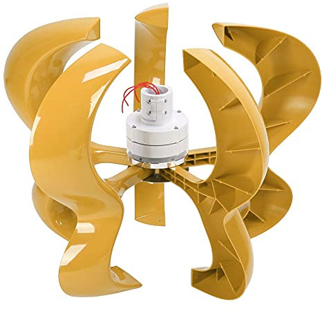 Windturbinen Generator Kit, 12V/24V/48V 600W 5 Blatt Windgenerator mit Steuerungsleistung, Kürbistyp Windrad Stromerzeugung, Windkraftanlage Komplett Set für Marine RV Home, Golden(12V)