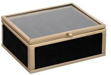 Atmosphera - Joyero Penélope - metal y terciopelo - negro - 10x4-2 cm