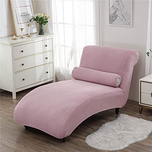 Surwin Chaiselongue Schonbezüge, Ohne Armlehne Liegesessel Stuhlbezug Stretch Modern Relaxliege Schonbezug für Wohnzimmer, Schlafzimmer, Lounge (1PC,rosa)