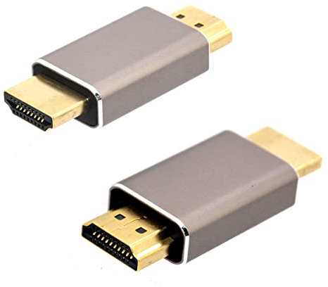 HTGuoji 8K Gold HDMI Male to Male Extension Adapter Coupler, 48Gbps HDMI 2.1 Adapter Extender Connetor Backward Compatible with HDMI 2.0 1080P 4K@120Hz for HDTV projector laptop PC (2 Pcs)