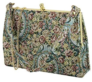 LONI damen clutch bag handtasche vintage retro hochzeit abend geldbörse, Tapisserie, Medium