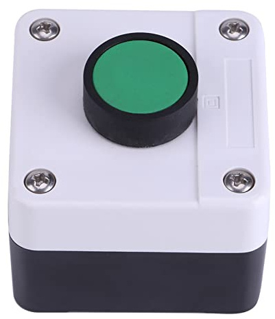 Dégustateur 230v Flach déchiré, Interrupteur à un Bouton Boîtier de Commande Bouton Poussoir Boîtier de Commutation pour Ouvre-porte Résistant aux Intempéries Vert Poussoir