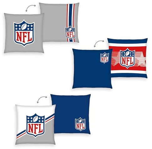 Herding Kissen, NFL, 40 x 40 cm, 3er Set, Weiches Deko- und Kuschelkissen, 100% Polyester