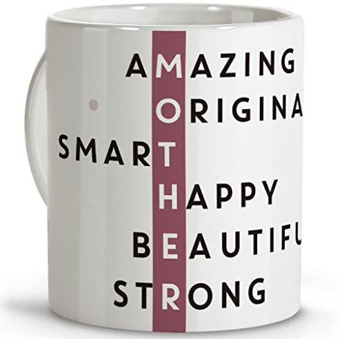 LolaPix Tazas Desayuno Originales. Taza Mejor Madre. Taza Ceramica 330 ml. Regalos con Frases. Dia de la Madre. Regalos para mama. Crucigrama