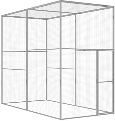 vidaXL Katzenkäfig 3x1,5x2,5 m Verzinkter Stahl