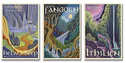 Herr der Ringe Poster Mittelerde Welt Kunst Illustration Poster Gemälde Leinwand Wandkunst Wohnzimmer Poster Malerei 30 x 45 cm