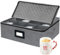 VERONLY Soporte para tazas de café con partición, para muebles de bar de café, con tapa y asas, caja plegable para 12 tazas de café, apilable (gris oscuro)