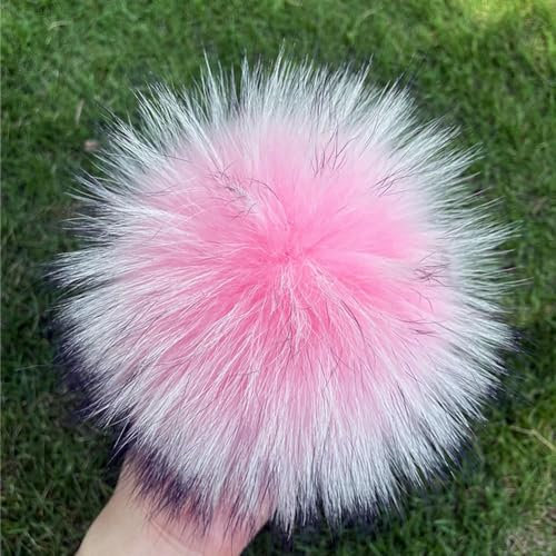 LUAND Weicher echter natürlicher Fuchsfell-Bommel, Waschbärfell-Bommel für Mützen, Mützen, Mützen, Taschen, Schals
