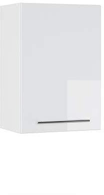 Vicco Badschrank Weiß Hochglanz Fame-Line 50x72x34 cm - hängender Badezimmerschrank, Wandmontage spart Platz und hält den Boden frei