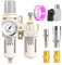 TAILONZ PNEUMATIC 3/8 Inch BSP Air Filter Pressure Regulator Water/Oil Trap Separator Combo(0-1MPA),Air Tool Compressor Filter with Gauge AC3010-03(Manual Drainage)