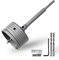 CSOOM Sierra perforadora de hormigón de 110 mm con extensión SDS-Plus de 220 mm, juego de sierras perforadoras para hormigón, juego de 4 brocas de centrado de 8 x 110 mm, punta de metal duro, 2 brocas