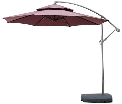 HESHEQ 2.7M Gartenschirm Garten Balkon Ampelschirm römischer Regenschirm mit Kurbel und Kippen Zuverlässiger Sonnenschutz am Strand, See und im Garten for Balkon,Garten,Terrasse(Size:Green)